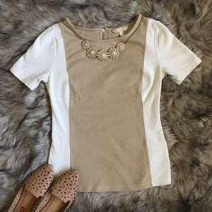 Banana Republic Two-Toned Fitted Top *Runs Large*